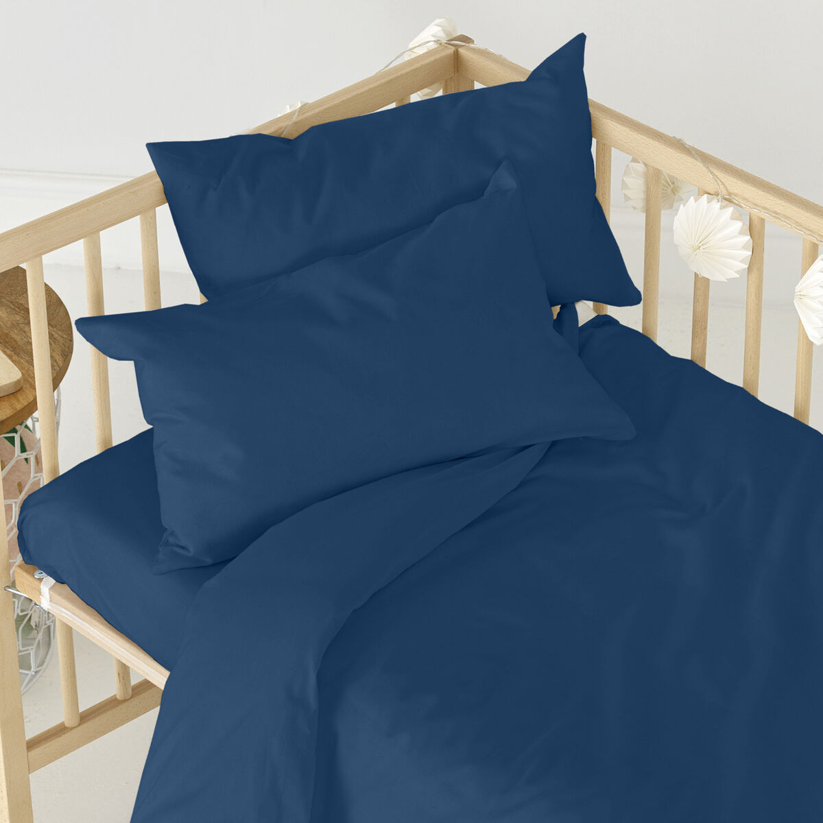 Drap housse HappyFriday BASIC KIDS Blue marine 70 x 140 x 14 cm